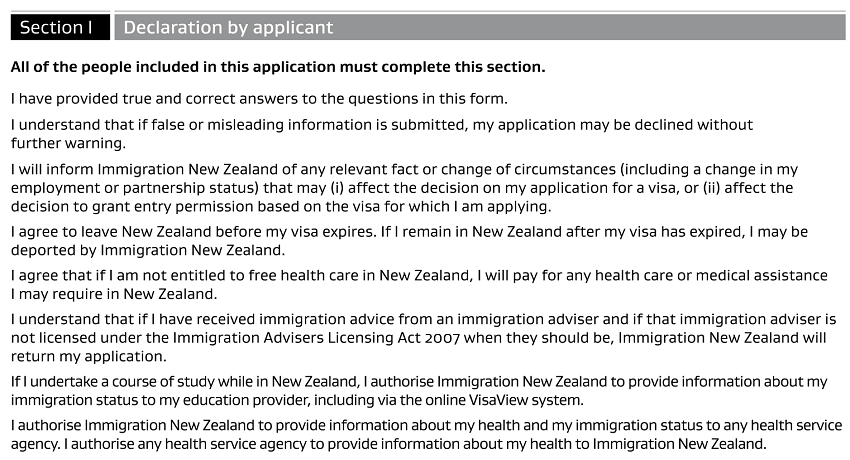 Hướng dẫn cách điền tờ khai xin visa New Zealand