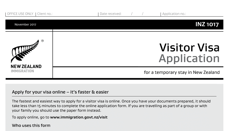 hướng dẫn điền đơn xin visa New Zealand