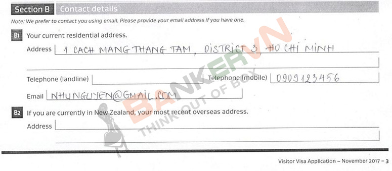 Điền đơn xin visa New Zealand 3