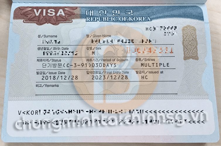 hướng dẫn thủ tục xin visa hàn quốc 5 năm, 10 năm