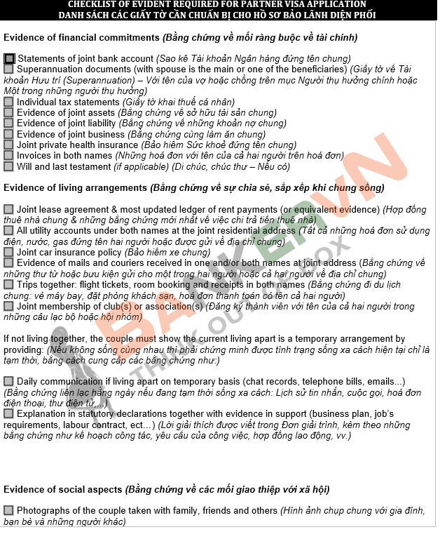 Checklist visa 820 trang 1-2