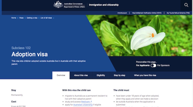 Visa 102 Úc bảo lãnh con nuôi sang Úc