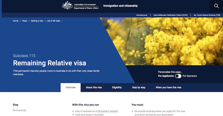 Visa 115 và 835 - Bảo lãnh thân nhân còn lại đi Úc