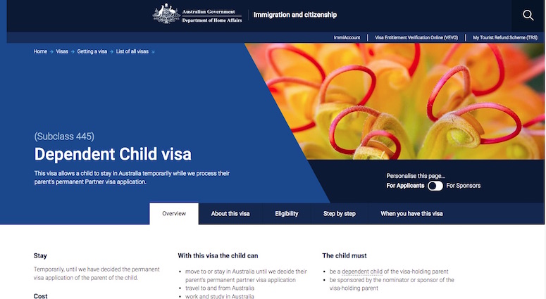 Subclass 445 Úc là gì? Hướng dẫn xin visa bảo lãnh con phụ thuộc