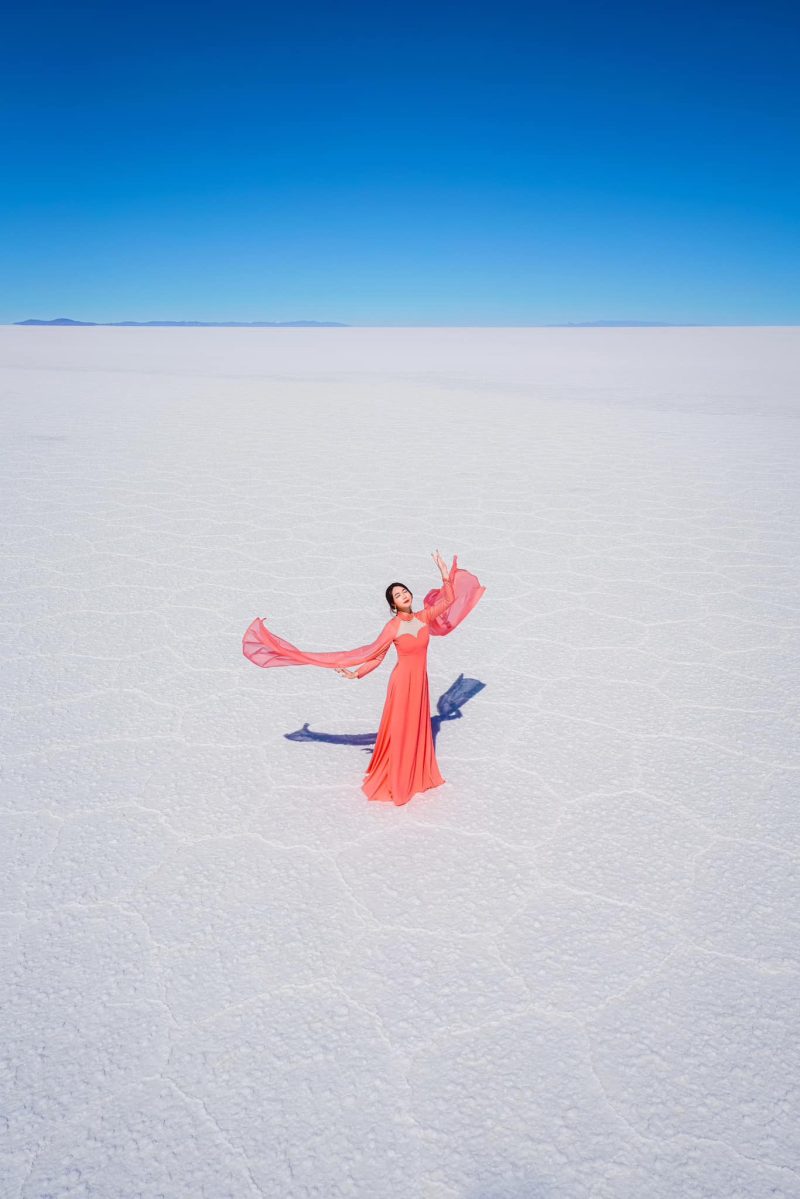 Các đa giác muối khi sa mạc khô, Salar de Uyuni