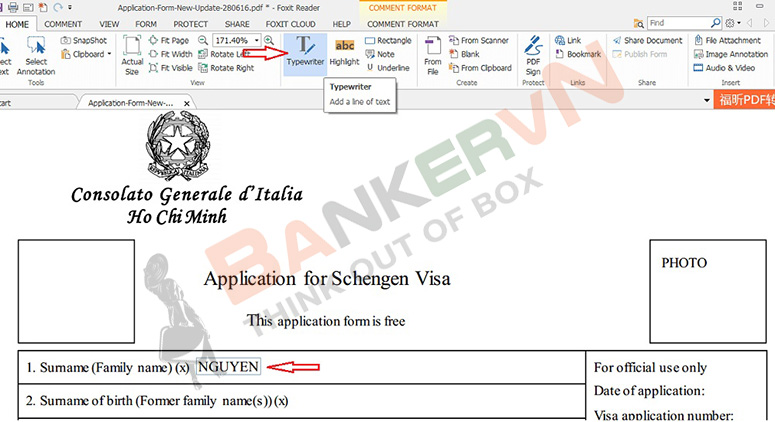Điền đơn visa Ý dài hạn 1