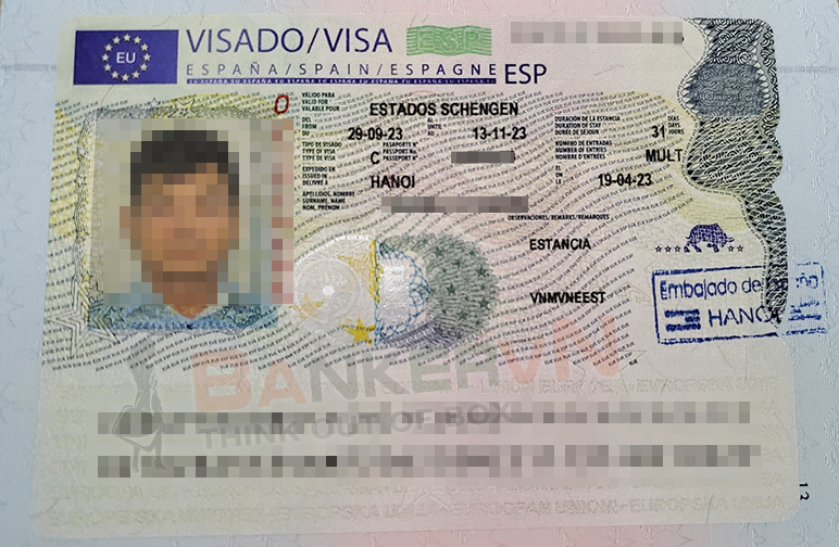 Mẫu visa Tây Ban Nha