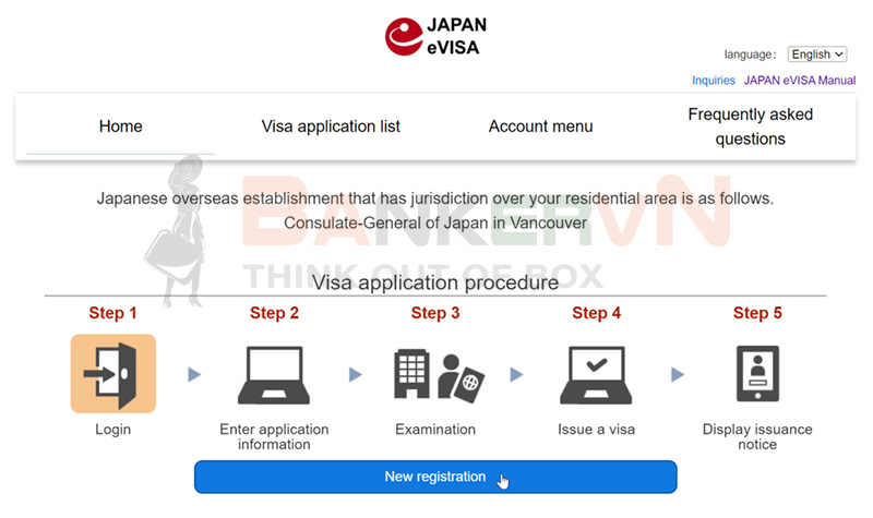 Quy trình xin e-visa Nhật Bản