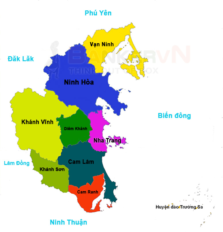 Bản đồ các huyện Khánh Hòa