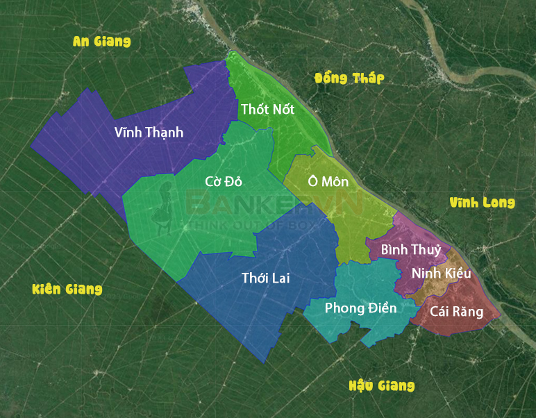 Bản đồ quận huyện thành phố Cần Thơ