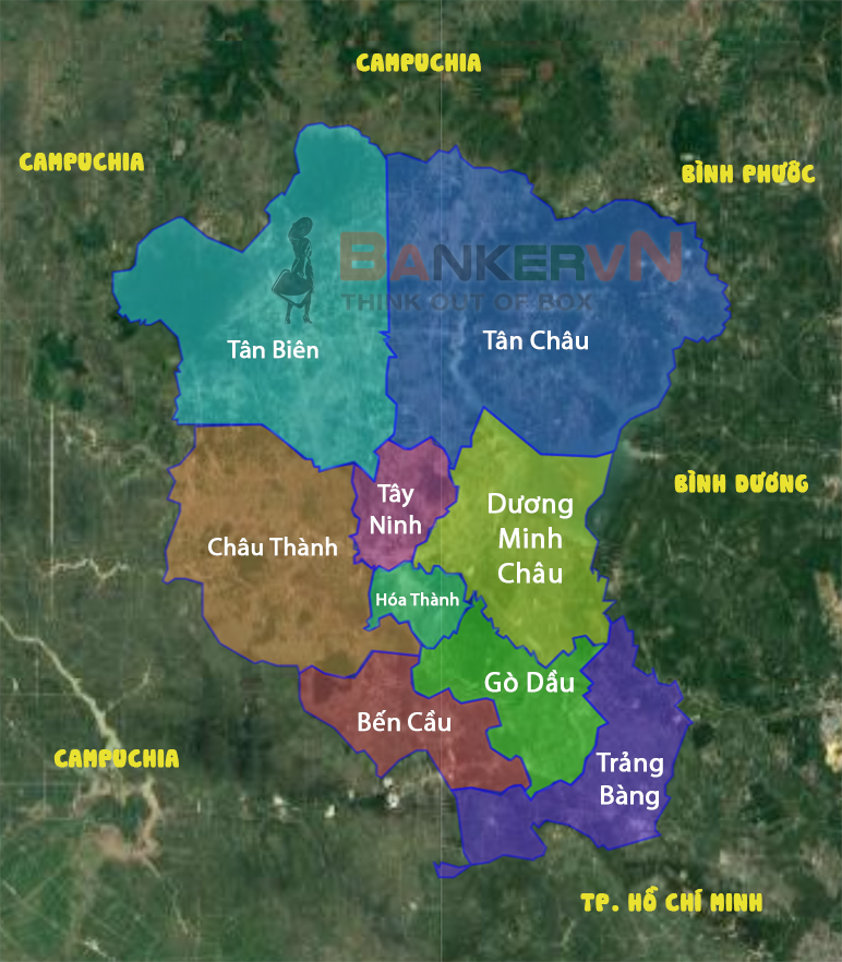 Bản đồ các huyện Tây Ninh mới nhất