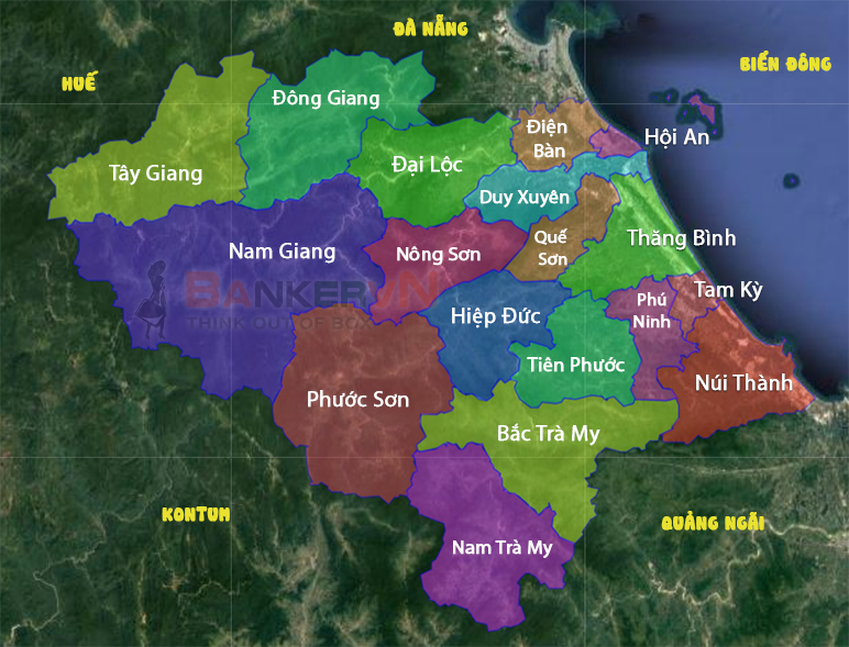 Bản đồ các huyện Quảng Nam mới nhất