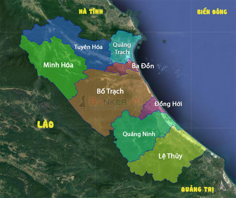 Bản đồ các huyện Quảng Bình mới nhất