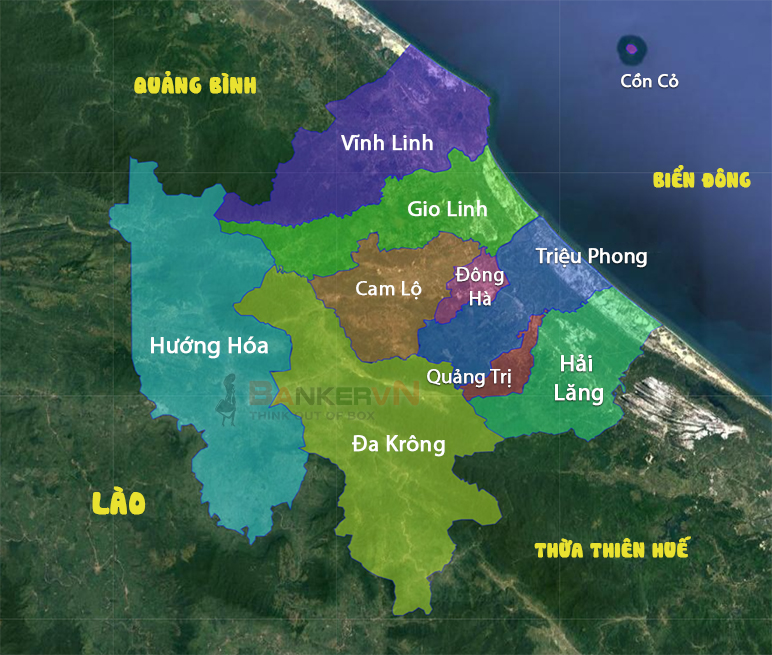 Bản đồ các huyện Quảng Trị mới nhất