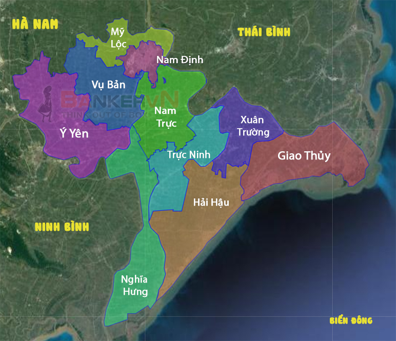 Bản đồ các huyện Nam Định mới nhất