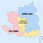 Bản đồ các tỉnh Đông Nam Bộ mới sau sáp nhập