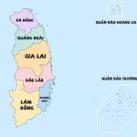 Bản đồ các tỉnh thành Duyên hải Nam Trung Bộ và Tây Nguyên